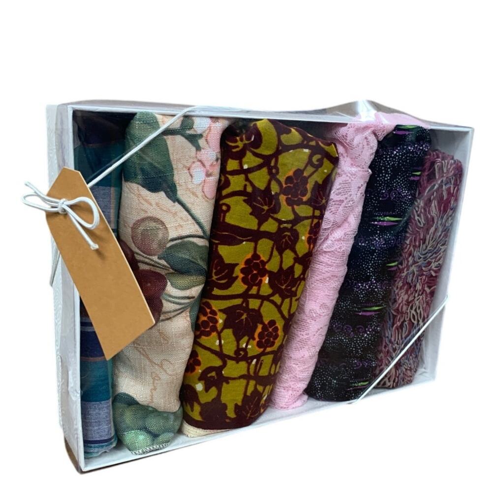 Pink Purple Floral Flowers Lace Cotton Blend Fabric Craft Project Swatch Box